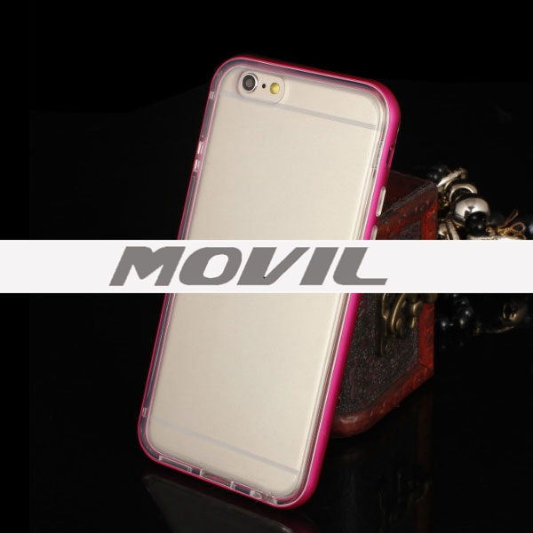 NP-1915 transparente tpu funda con marco para iPhone  6-0